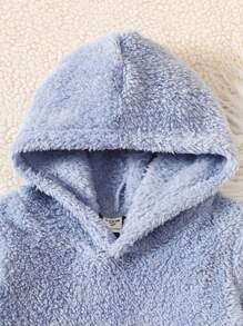 Conjunto de 2 piezas de pijama para niña pequeña con diseño suave y esponjoso de conejo