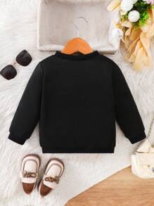 Bluza z nadrukiem Virgin Mary dla dziewczynek, wygodna, z okrągłym dekoltem i długim rękawem, odpowiednia na jesień/zimę