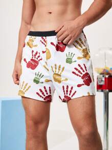 Men's Plain Patchwork Arawak Leisure Pants, Casual Everyday Wear - White - View 7