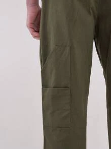 Musero Tapered Skater Style Side Pocket Detailing Trousers SPRING SUMMER - Army Green - View 5