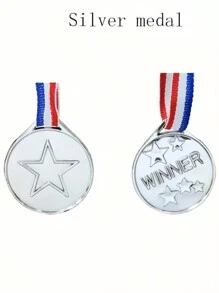 金银奖牌套装，含绶带，批量供应，适用于体育奖杯、员工表彰、学术奖励及其他活动。