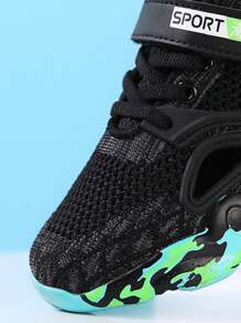 1 双儿童时尚透气舒适运动鞋，防滑耐磨 EVA 软底，方便钩环闭合跑鞋，轻便透气休闲户外鞋，适合宝宝 - 彩色 - 查看 4