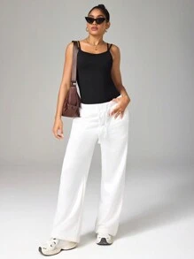 Easithlete Women's Minimalist Slim-Fit Casual Sleeveless Jumpsuit - Black - View 5