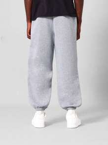 SUMWON Athletic Jogger Sweatpants Elastic Ankle Gym Workout Running Loungewear Winter Warm Casual Athletic Comfort Fit Indoor Training Outdoor Exercise - Light Grey - View 2