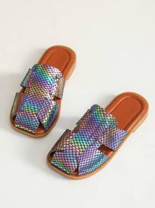 儿童时尚平底拖鞋 女童凉鞋 儿童夏季鞋 - 彩色 - 查看 2