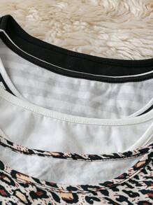 SHEIN LUNE Top débardeur ajusté décontracté et polyvalent pour femmes, avec imprimé guépard graphique - Multicolore - Voir 4