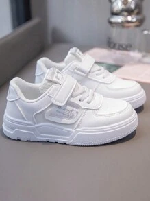 1 par de tenis planos informales y cómodos para niños, tipo campus, para correr, de lona, para primavera/otoño