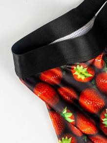 Men's Strawberry Print Casual Boxer Briefs - Multicolor - View 4