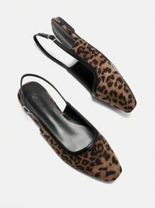 CUCCOO BIZCHIC Flerfärgade leopardmönster fyrkantiga tå slip-on platta loafers för kvinnor för jul vårskor - Multifärgad - Visa 7