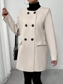 Chiquease Abbigliamento casual semplice e monocromatico per uso quotidiano da donna - Beige - Visualizzare 5