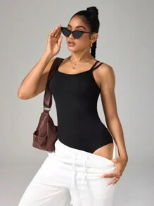 Easithlete Women's Minimalist Slim-Fit Casual Sleeveless Jumpsuit - Black - View 1