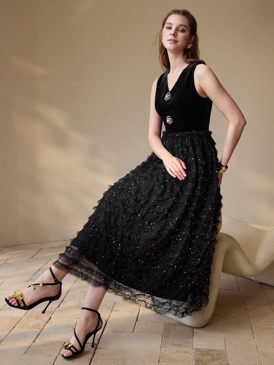 Vestido Longo Sem Mangas Feminino, Casual e da Moda para Uso Diário