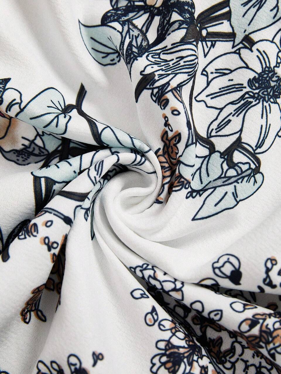 Botanical Print Sweatshirt,Long Sleeve Tops In Fall/Winter,Casual