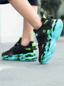 1 双儿童时尚透气舒适运动鞋，防滑耐磨 EVA 软底，方便钩环闭合跑鞋，轻便透气休闲户外鞋，适合宝宝 - 彩色 - 查看 5