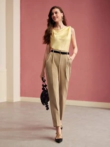 MOTF PREMIUM PRESS CREASE TAILORED SUIT PANTS,SPRING/SUMMER - Khaki - View 2