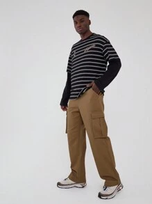 Musero Pocket Detail Cargo Trousers - Khaki - View 1