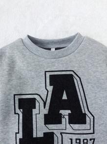 2 件装年轻男孩拉链前无袖连帽背心上衣和裤子休闲套装