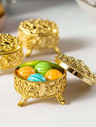 10pcs/Set Retro Style Personalized Candy Box, Mini Bronze Incense Burner Shaped Storage Container Decoration, Valentine's Day, Valentines Wedding, Birthday,Back To School