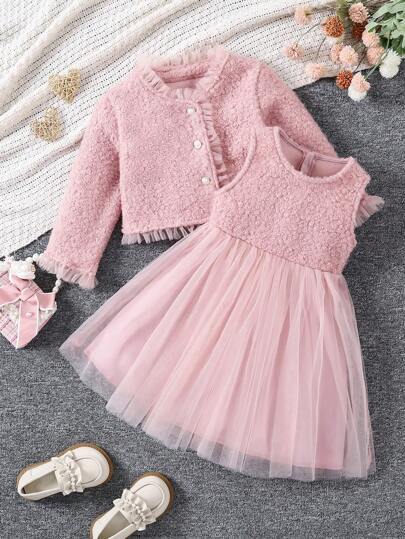 Glamorique Kids 年轻女孩时尚优雅淑女装，适合生日、新年、圣诞节礼物，适合派对、日常穿着，适合春秋过渡，时尚可爱甜美女孩