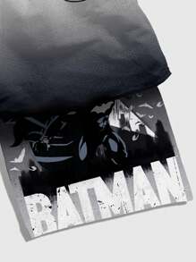 ROMWE MEN Batman X ROMWE Pantalones cortos de baloncesto de verano casuales para hombres con estampado de letras degradado y cordón en la cintura - Multicolor - Ver 4