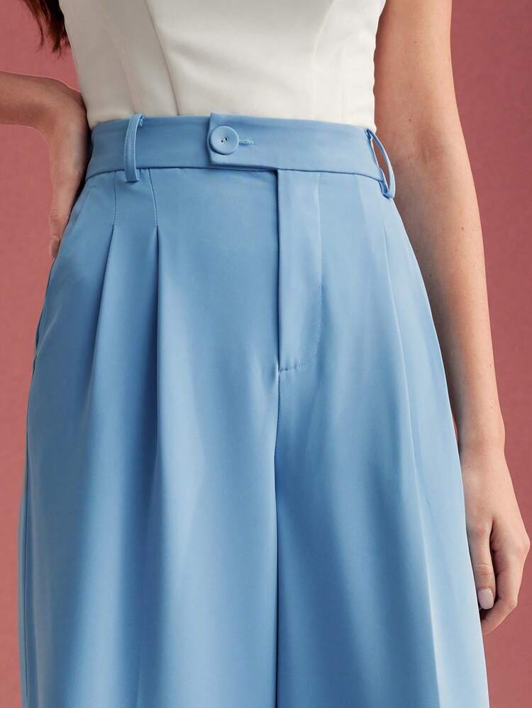 PRESS CREASE WIDE LEG SUIT PANTS,VALENTINE'S DAY,SPRING/SUMMER