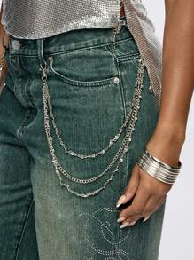 SUMWON WOMEN Rhinestone Oversized Washed Jeans