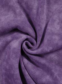 ROMWE MEN Casual Quần short nam thường ngày có túi rút dây thắt lưng nhuộm màu - Màu tím - Xem 4