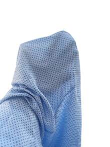 Manfinity Mode Men Black Geometric Printed Long Sleeve Shirt (Asymmetric Cut), Fall - Baby Blue - View 8