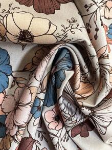 SHEIN Clasi 女士花卉印花圆领长袖简约衬衫 - 彩色 - 查看 7