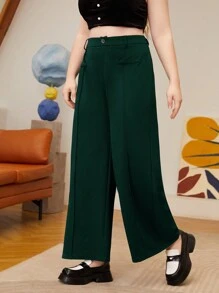 SHEIN MOD Plus Size Solid Color Pants