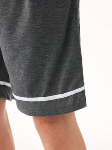 Manfinity Underwear&Sleepwear Basics Men Contrast Binding Pyjama Set - Grey - View 9