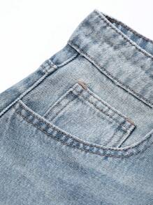 DAZY Quần jeans ống rộng dài, dáng rộng, giặt thoải mái cho nữ, quần jeans rộng thùng thình mùa thu, mùa đông - Rửa tối - Xem 3