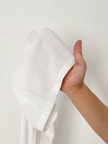 SHEIN 少女纯色宽松抽绳腰阔腿裤 - 白色 - 查看 7