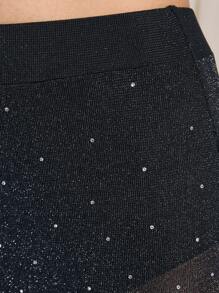 AiiRZ Pantalones de campana transparentes con destellos para rave - Negro - Ver 3