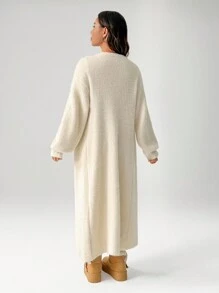 SHEIN PETITE Damen warme Strickjacke für Ausflüge im Herbst und Winter