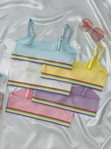 5 pièces/Set Soutiens-gorge de sport décontractés multicolores pour adolescentes