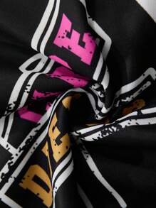 Manfinity Roghcode Manfinity EMRG Black Interesting Pattern Basketball Jersey Style T-Shirt & Shorts Set, Unisex Couple Matching Outfit,Men Two Pieces Outfits - Black - View 7