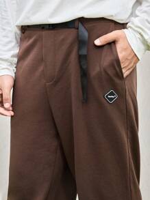 Manfinity VCAY Men's Casual Knitted Elastic Waist Loose Fit Long Pants, Young And Everyday Wear