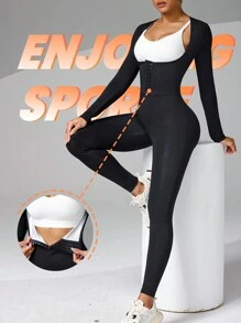 Easithlete Malla de neopreno de manga larga con ajuste entallado para sudoración, traje de ejercicio de sauna