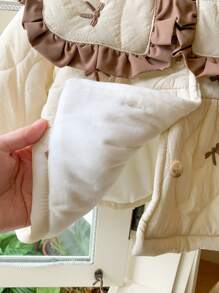 Baby Girls Embroidered Collar Jacket - Beige - View 4