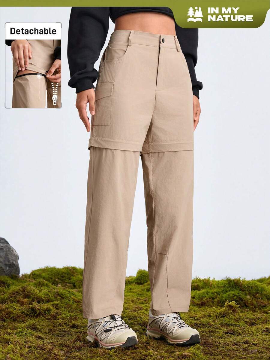 In My Nature Pantalones de senderismo/camping/desplazamiento urbano para mujer, desmontables y de dos secciones