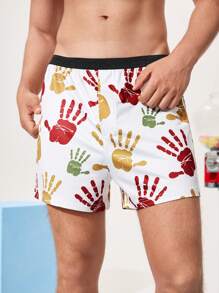 Men's Plain Patchwork Arawak Leisure Pants, Casual Everyday Wear - White - View 1