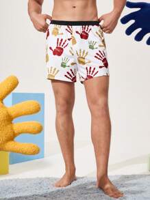 Men's Plain Patchwork Arawak Leisure Pants, Casual Everyday Wear - White - View 5