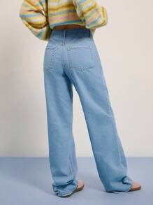 WESTFADE Jeans droits en denim de coton 91% premium style années 90