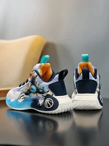 Children's Fashion Sports Shoes With Color Blocking, Luminous, Adjustable Rotary Buckle, Easy To Wear, Anti-Slip, Shock-Absorbent, Durable, Sneakers Colorful Sneakers - Multicolor - View 4