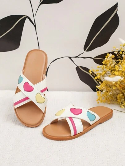 儿童休闲拼色女童时尚平底拖鞋
