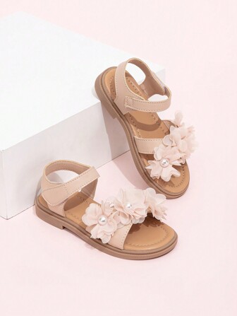 Children's 3D Floral Decor Daily Wear Fashion Flat Sandals