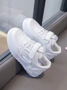 1 par de tenis planos informales y cómodos para niños, tipo campus, para correr, de lona, para primavera/otoño