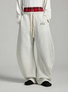 NEON BLANC 男士宽松针织抽绳运动裤，校园风，街头风