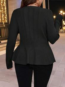 EMERY ROSE Áo len cardigan dài tay đơn hàng cỡ lớn cho nữ, mùa thu/đông - màu đen - Xem 3